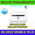 Unlocking Code for Huawei R207 E5330 E5330Bs-2 -6 Mobile Wi-Fi Instantly in Minutes